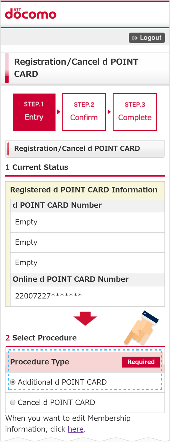 How to add d POINT CARD